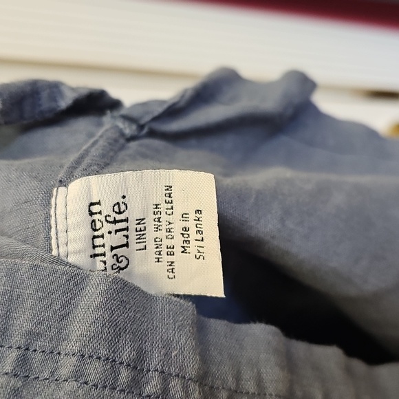 Men's, Blue, Short, Sleeve, Linen, Baggy, Travel, Summer, Lightweight, Office - Picture 3 of 4